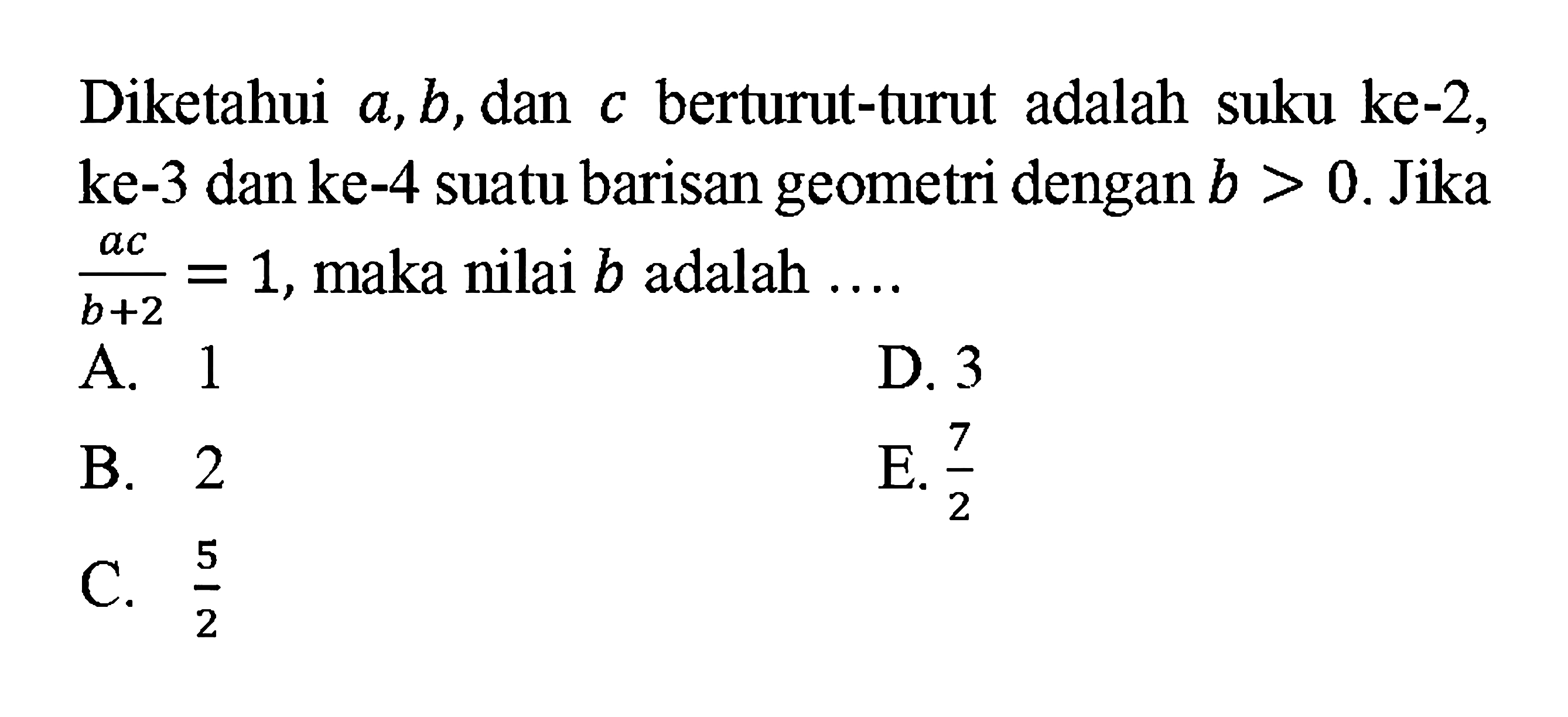 Soal Suku Ke-2, Ke-3, dan Ke-4 dalam Barisan Geometri