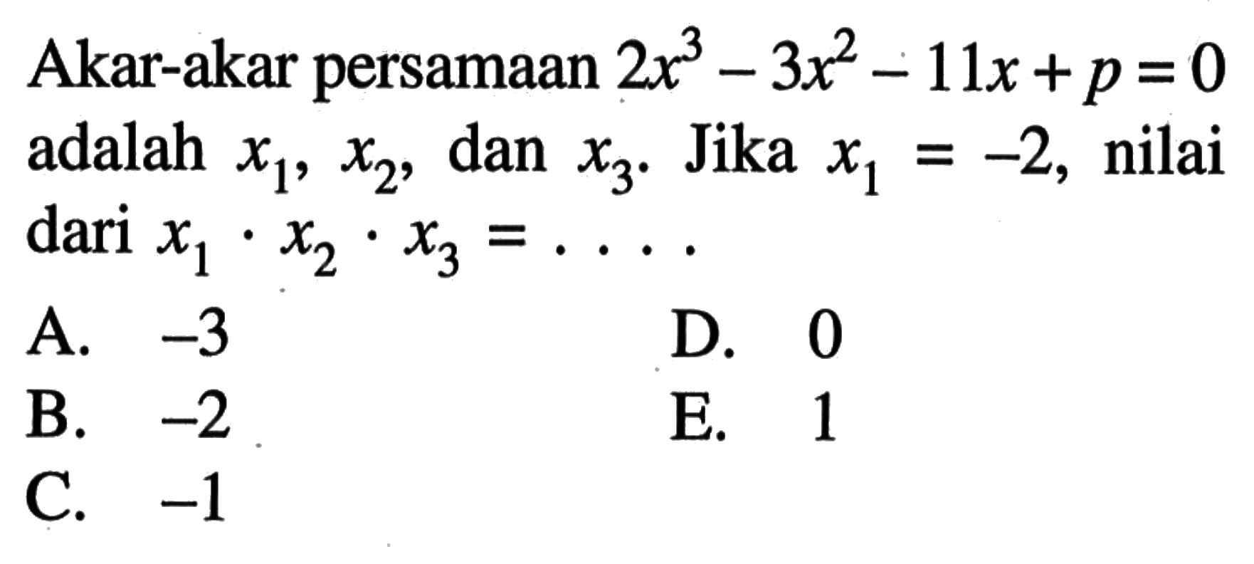 akar-akar-persamaan-2x-3-3x-2-11x-p-0-adalah-x1