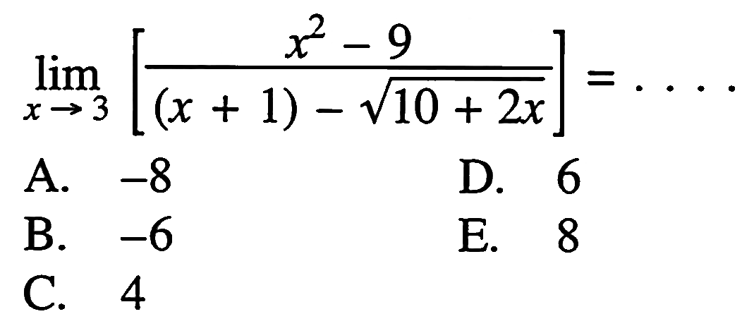 Limit X 3 x 2 9 x 1 akar 10 2x limit-x-3-x-2-9-x-1-akar-10-2x