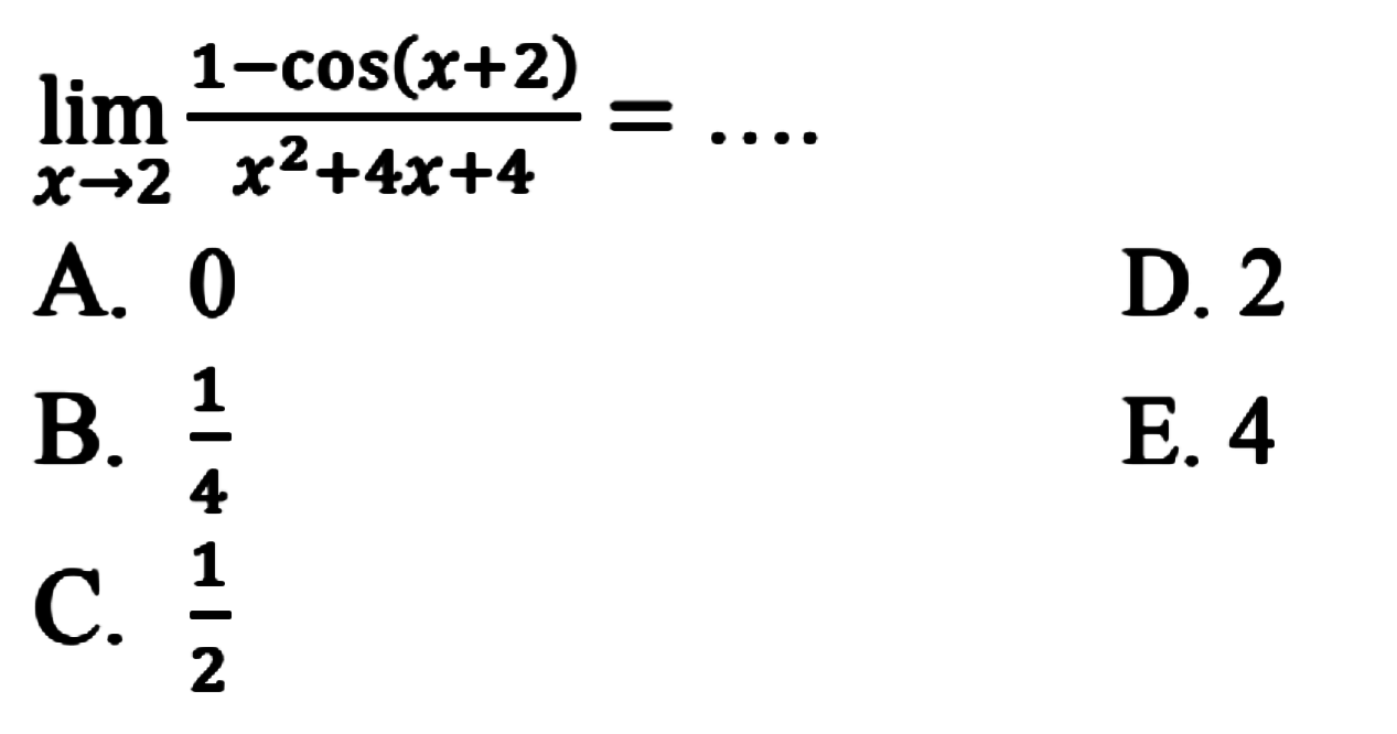Lim X 2 1 cos x 2 x 2 4x 4