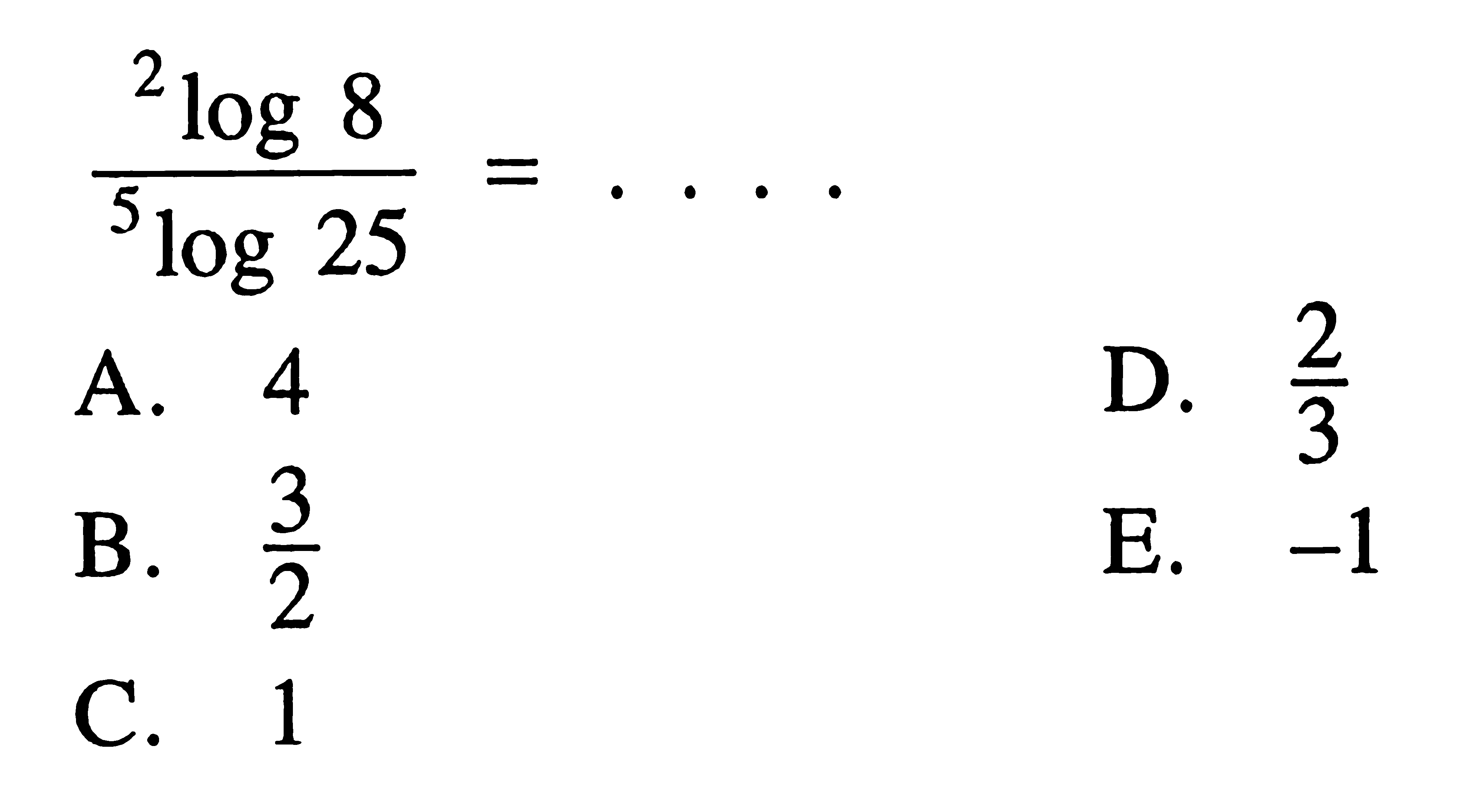 2 Log8 5 Log25 2-log8-5-log25