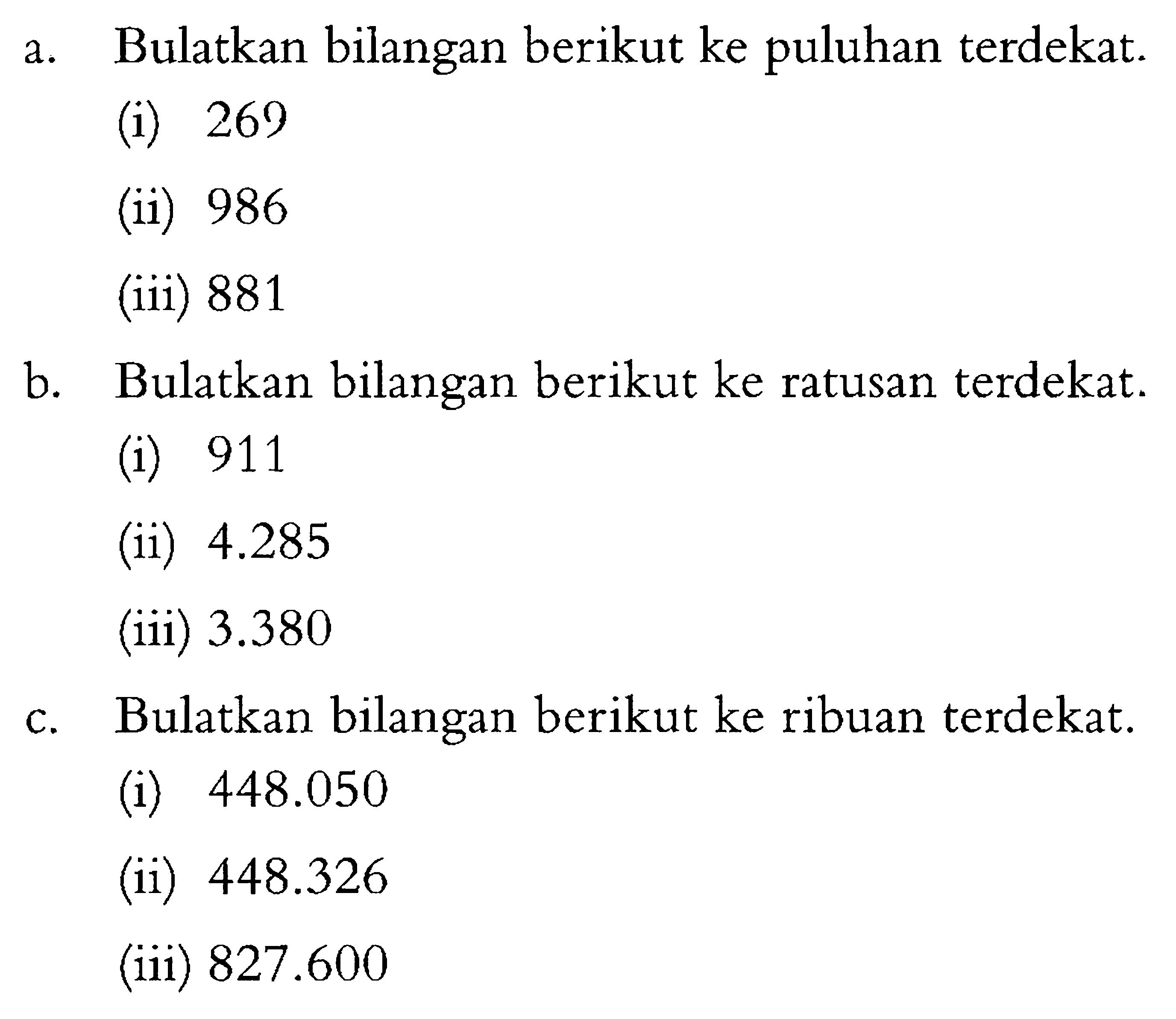 A Bulatkan Bilangan Berikut Ke Puluhan Terdekat I 269 A Bulatkan Bilangan Berikut Ke Puluhan Terdekat I 269