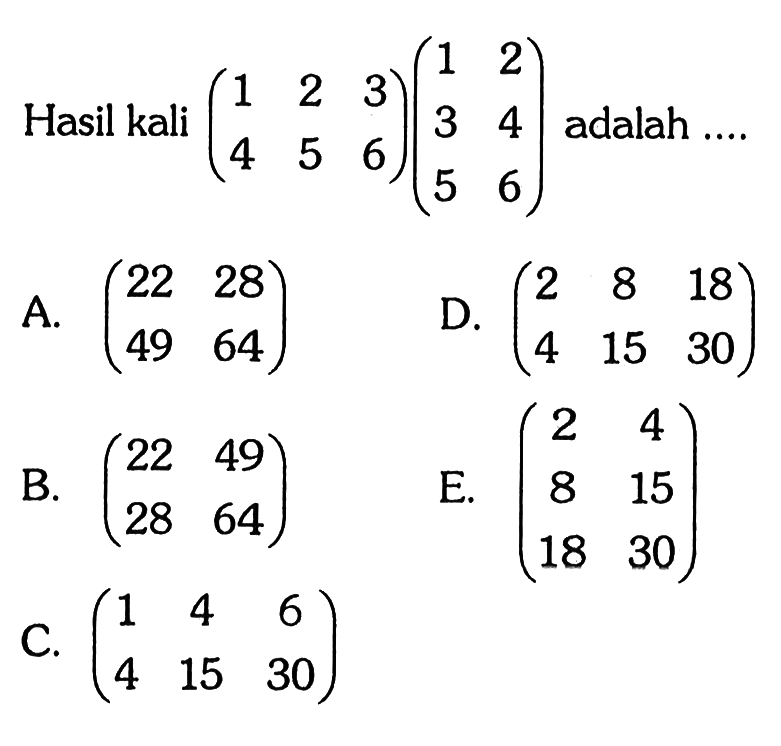 Hasil Kali 1 2 3 4 5 6 1 2 3 4 5 6 Adalah 